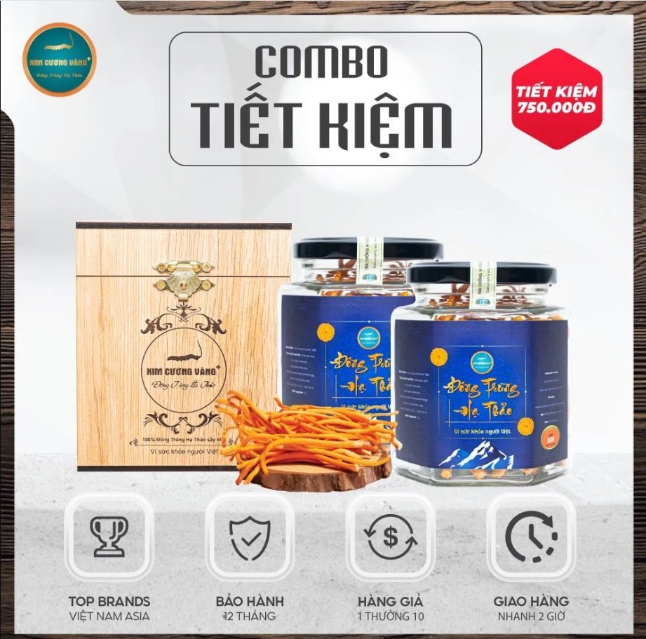 Đông trùng hạ thảo thượng phẩm Kim Cương Vàng 15g