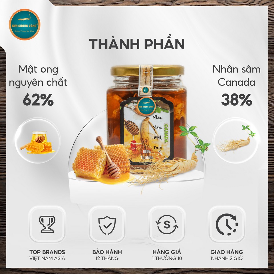 Nhân Sâm Mật ong Canada Kim Cương Vàng