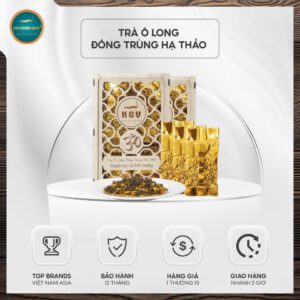 Trà ô long đông trùng hạ thảo Kim Cương Vàng