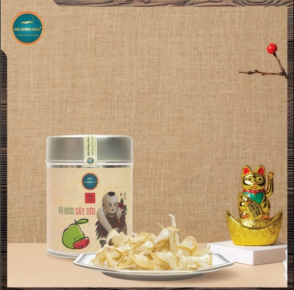 Vỏ bưởi sấy dẻo Kim Cương Vàng